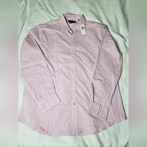 Tommy Hilfiger button down shirt long sleeve pink men's capote classic fit solid
